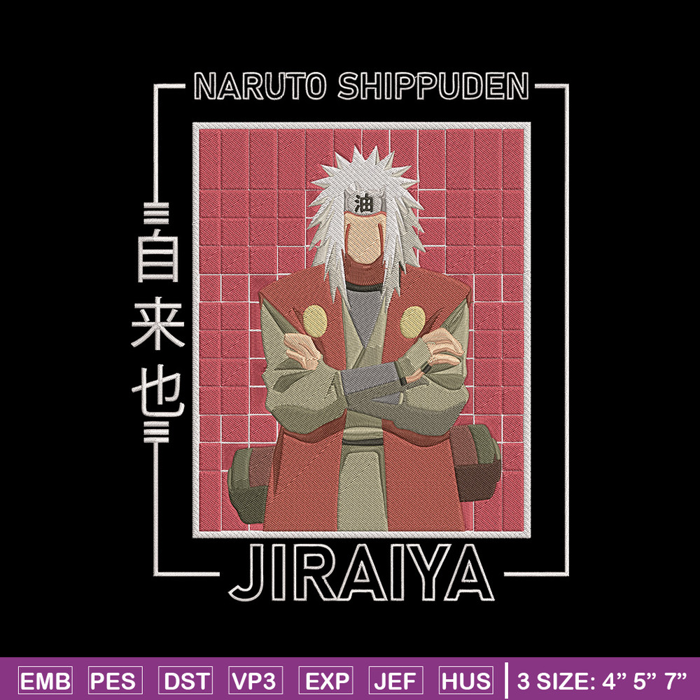 Jiraiya Embroidery Design, Naruto Embroidery, Embroidery File, Anime Embroidery, Anime shirt, Digital download.jpg