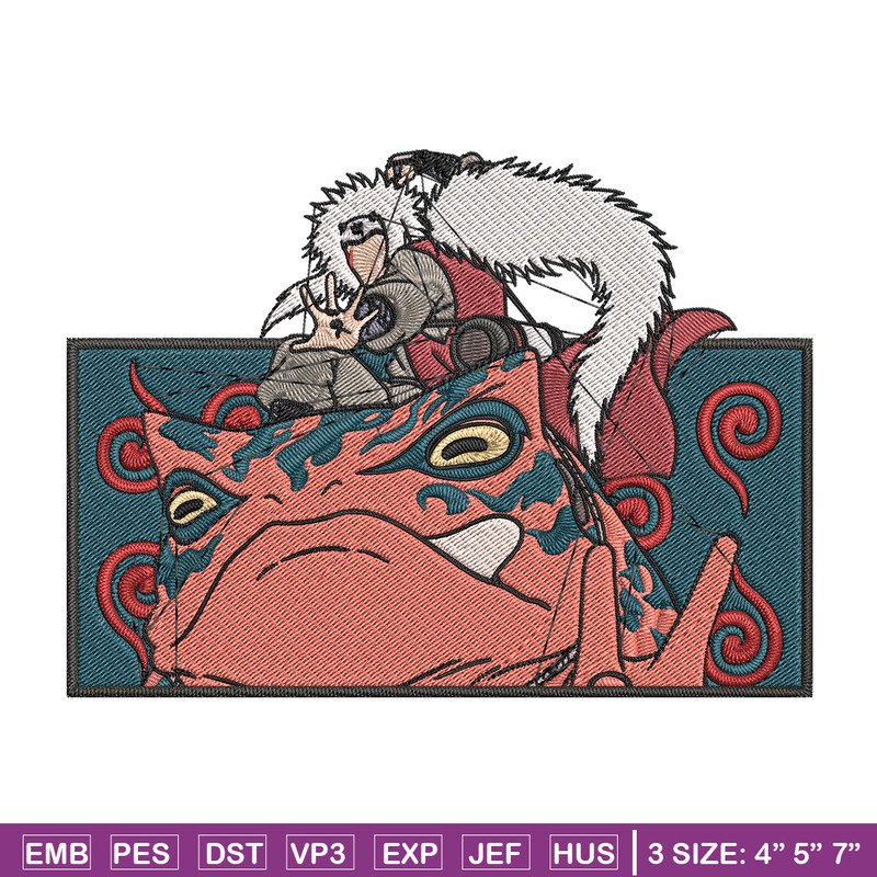 Jiraiya rectangle Embroidery Design, Naruto Embroidery, Embroidery File, Anime Embroidery, Anime shirt, Digital download.jpg