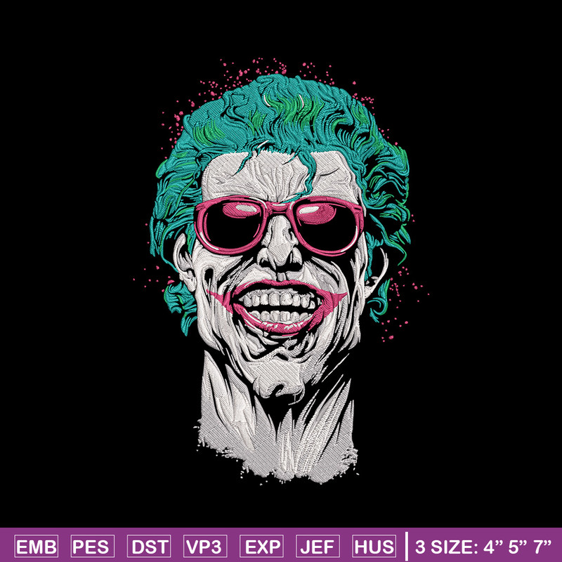 Jocker poster Embroidery Design, DC comics Embroidery, Embroidery File, Anime Embroidery, Anime shirt, Digital download.jpg