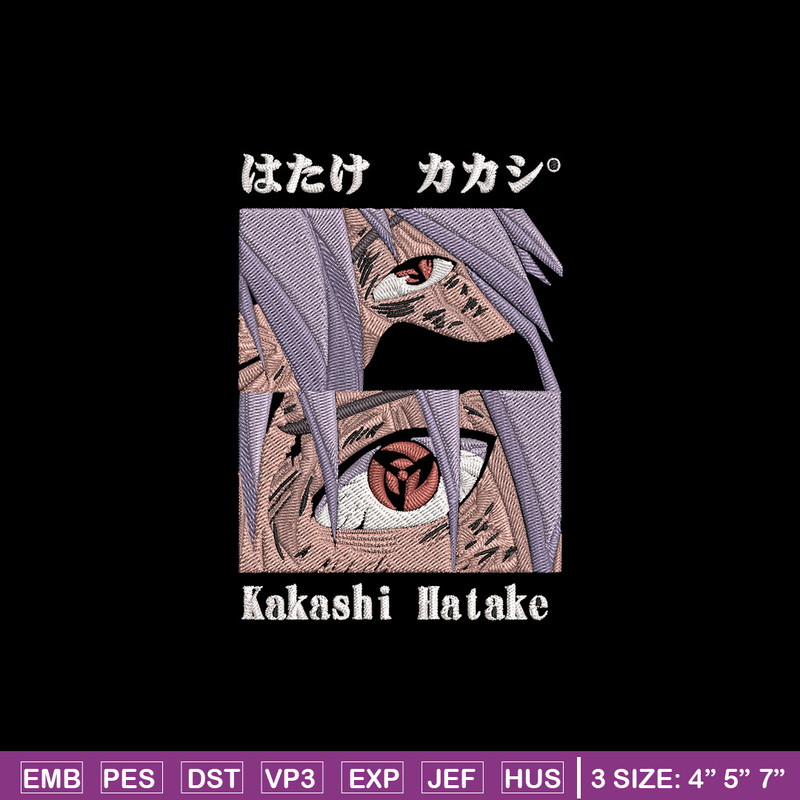 Kakashi hatake Embroidery Design, Naruto Embroidery, Embroidery File, Anime Embroidery,Anime shirt, Digital download.jpg