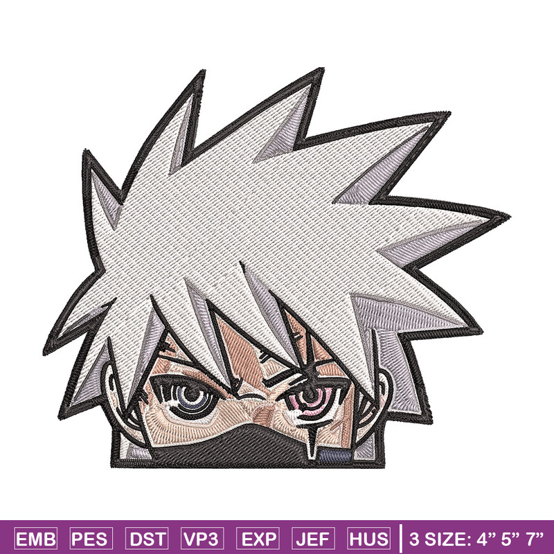 Kakashi Peeker Embroidery Design, Naruto Embroidery, Embroidery File, Anime Embroidery, Anime shirt, Digital download.jpg