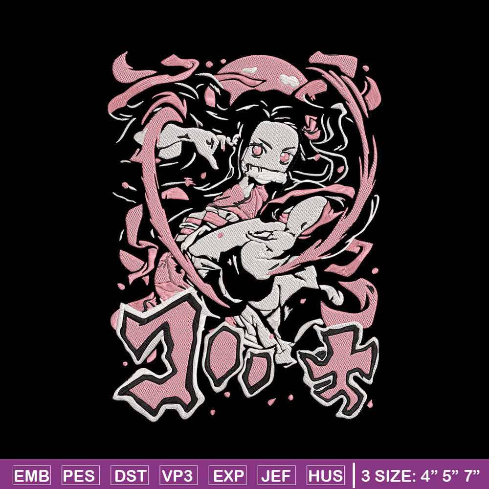 Kamado Nezuko cute Embroidery Design, Demon slayer Embroidery, Embroidery File, Anime Embroidery, Digital download.jpg