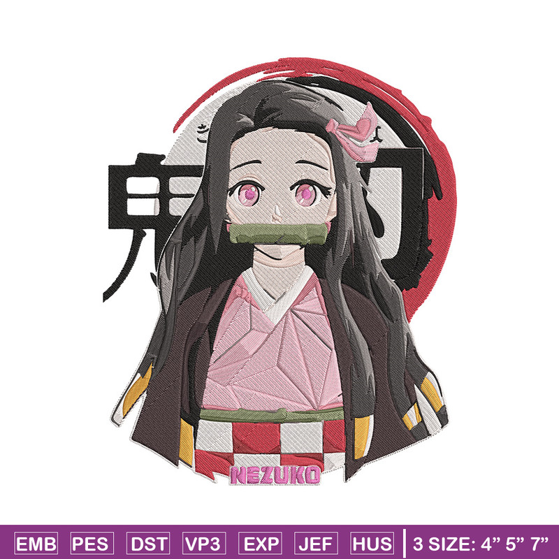 Kamado nezuko Embroidery Design, Demon slayer Embroidery, Embroidery File, Anime Embroidery, Digital download.jpg