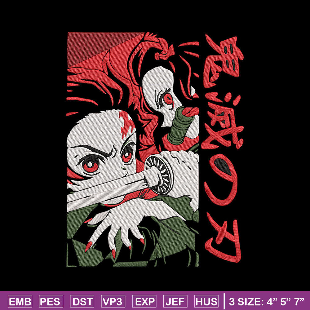 Kamado Tanjiro Embroidery Design, Demon slayer Embroidery, Embroidery File, Anime Embroidery, Digital download.jpg