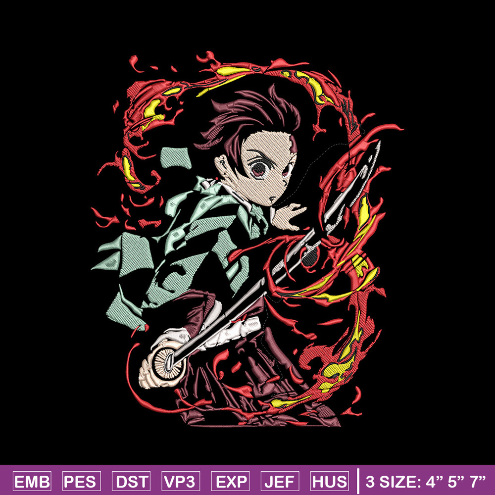 Kamado Tanjiro Embroidery Design, Demon slayer Embroidery, Embroidery File, Anime Embroidery,Digital download..jpg