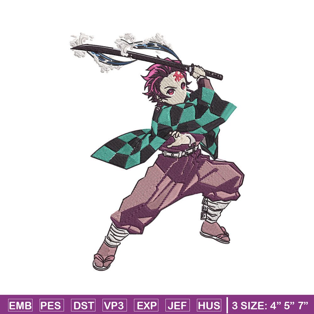 Kamado Tanjiro Embroidery Design, Demon slayer Embroidery,Embroidery File,Anime Embroidery,Anime shirt,Digital download.jpg