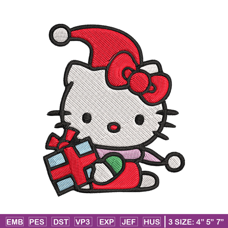 Kitty chrismas Embroidery Design, Kitty Embroidery, Embroidery File, Chrismas Embroidery, Anime shirt, Digital download.jpg