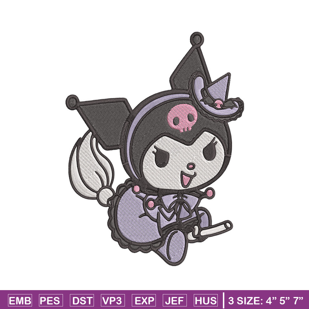 Kuromi Embroidery Design, Hello kitty Embroidery, Embroidery File,Anime Embroidery, Anime shirt, Digital download.jpg