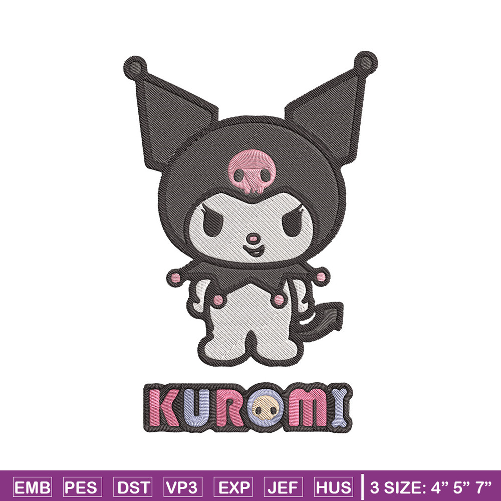Kuromi logo Embroidery Design, Hello kitty Embroidery, Embroidery File,Anime Embroidery, Anime shirt, Digital download.jpg