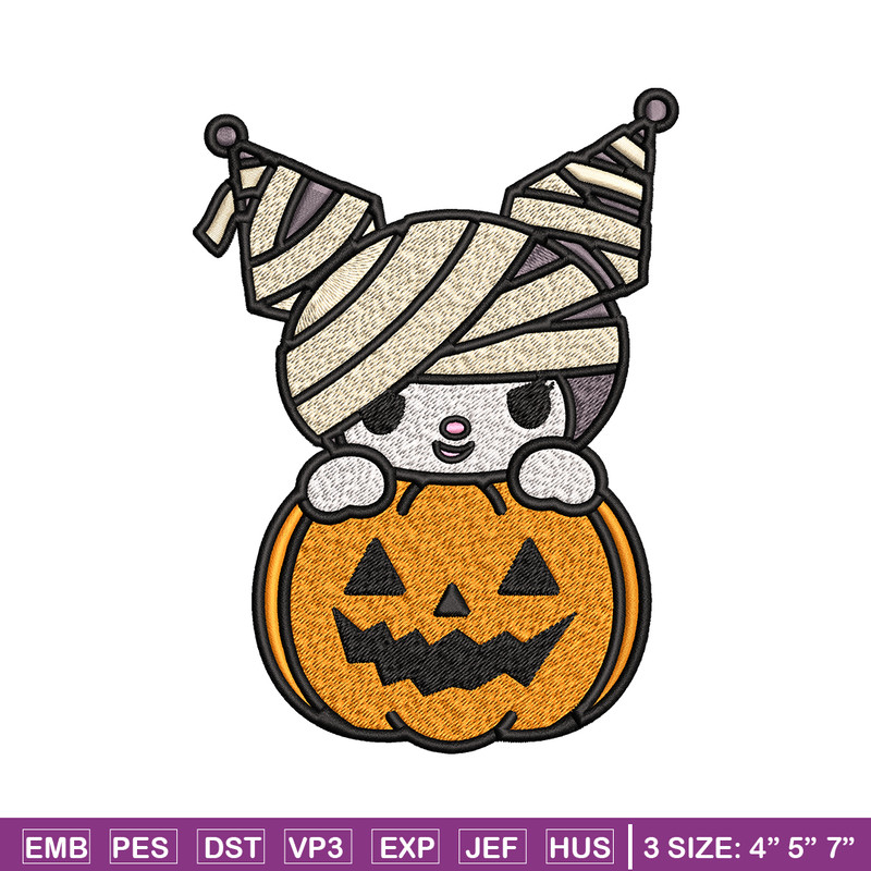 Kuromi Mummy Embroidery design, Halloween Embroidery, Embroidery File, cartoon design, logo shirt, Digital download..jpg