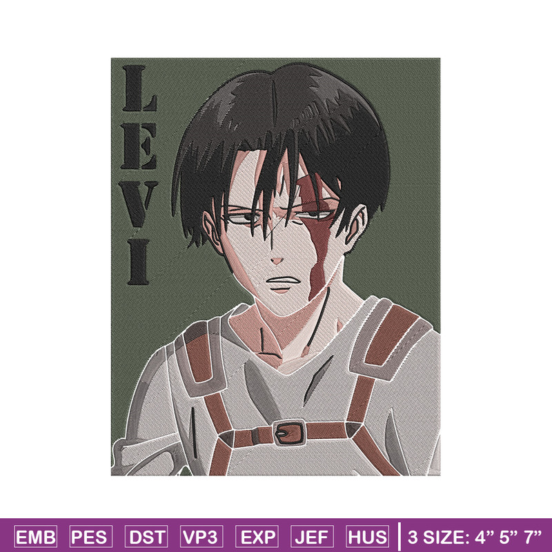 Levi poster Embroidery Design, Aot Embroidery, Embroidery File, Anime Embroidery, Anime shirt, Digital download..jpg