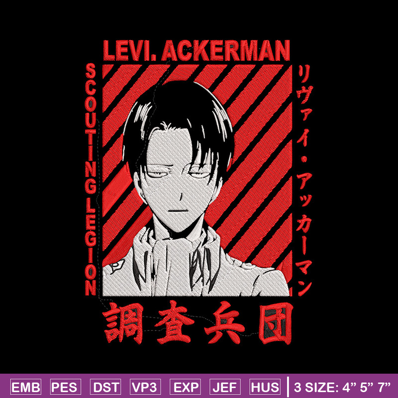 Levi poster Embroidery Design, Aot Embroidery, Embroidery File, Anime Embroidery, Anime shirt,Digital download..jpg