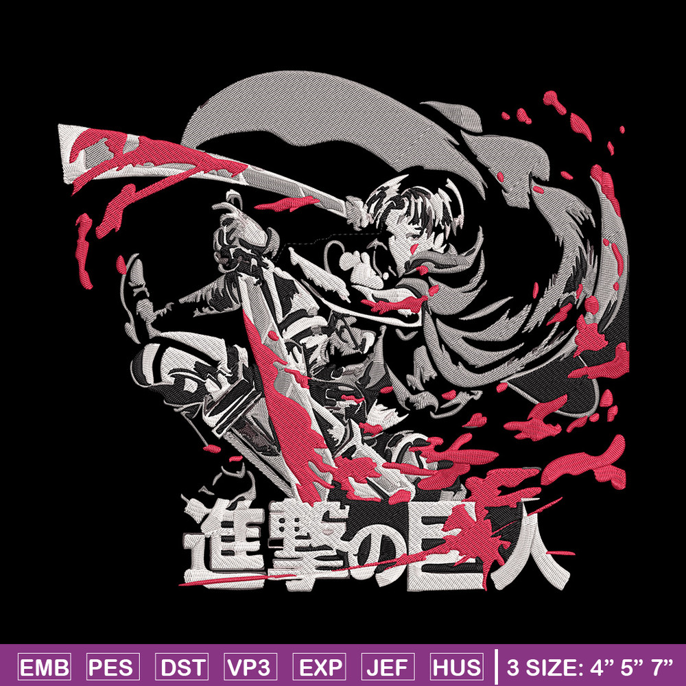Levi poster Embroidery Design,Aot Embroidery, Embroidery File, Anime Embroidery, Anime shirt, Digital download..jpg