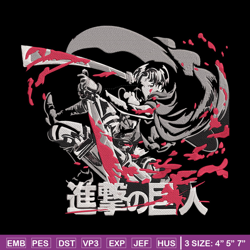 Levi poster Embroidery Design,Aot Embroidery, Embroidery File, Anime Embroidery, Anime shirt, Digital download..jpg