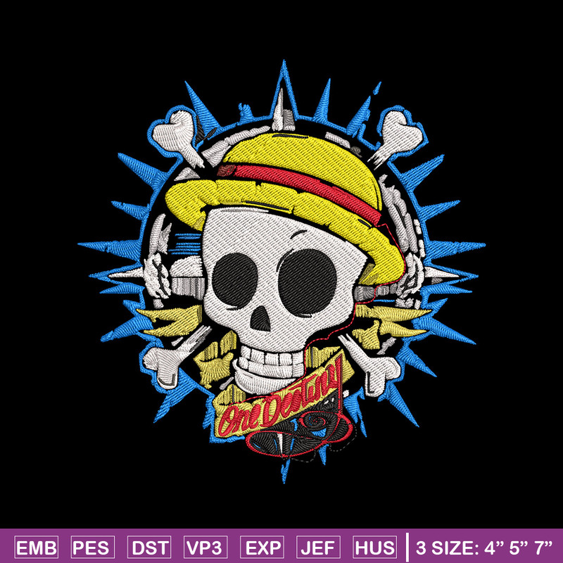 Logo One piece Embroidery Design, One piece Embroidery, Embroidery File, Anime Embroidery, Anime shirt,Digital download.jpg