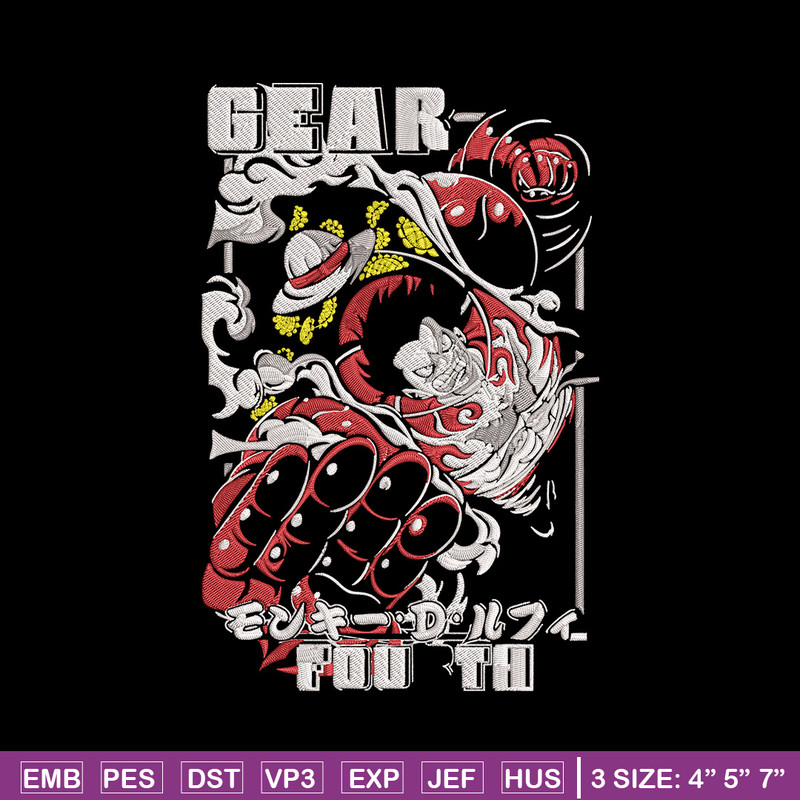 Luffy gear 4 Embroidery Design,One piece Embroidery, Embroidery File, Anime Embroidery, Anime shirt, Digital download.jpg