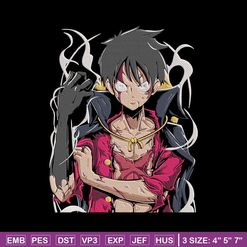 Luffy poster Embroidery Design,One piece Embroidery, Embroidery File, Anime Embroidery, Anime shirt,Digital download..jpg