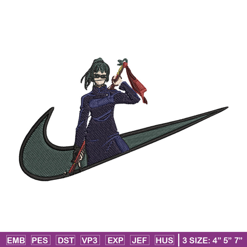 Maki x nike Embroidery Design, Jujutsu Embroidery, Embroidery File, Nike Embroidery, Anime shirt, Digital download.jpg