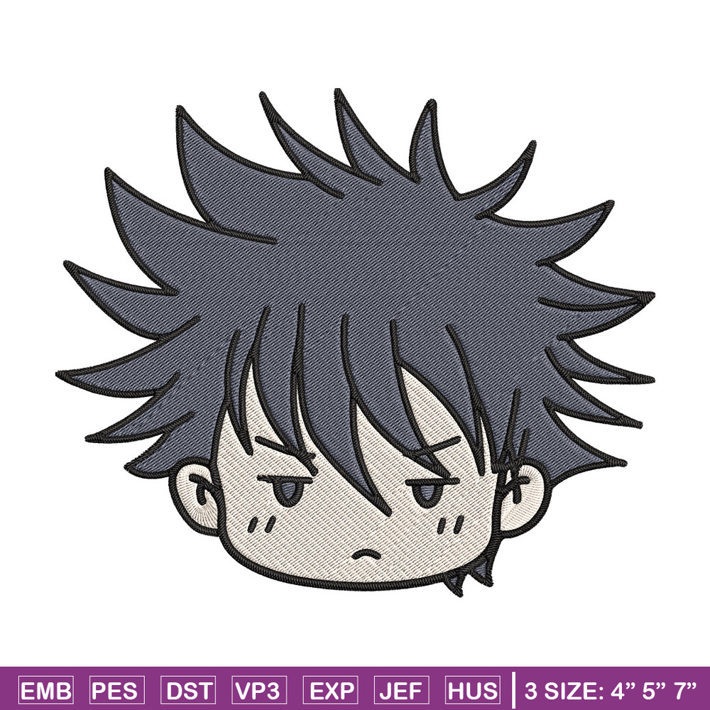Megumi chibi Embroidery Design, Jujutsu Embroidery, Embroidery File, Anime Embroidery, Anime shirt,Digital download.jpg
