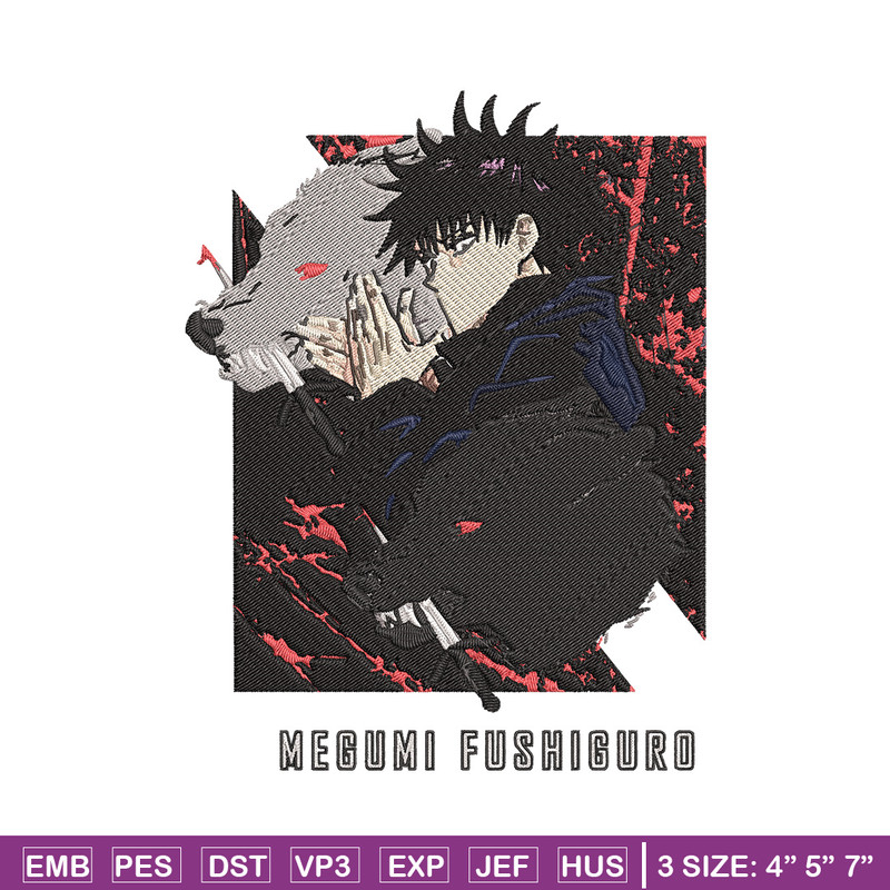 Megumi poster Embroidery Design, Jujutsu Embroidery, Embroidery File, Anime Embroidery, Anime shirt, Digital download..jpg
