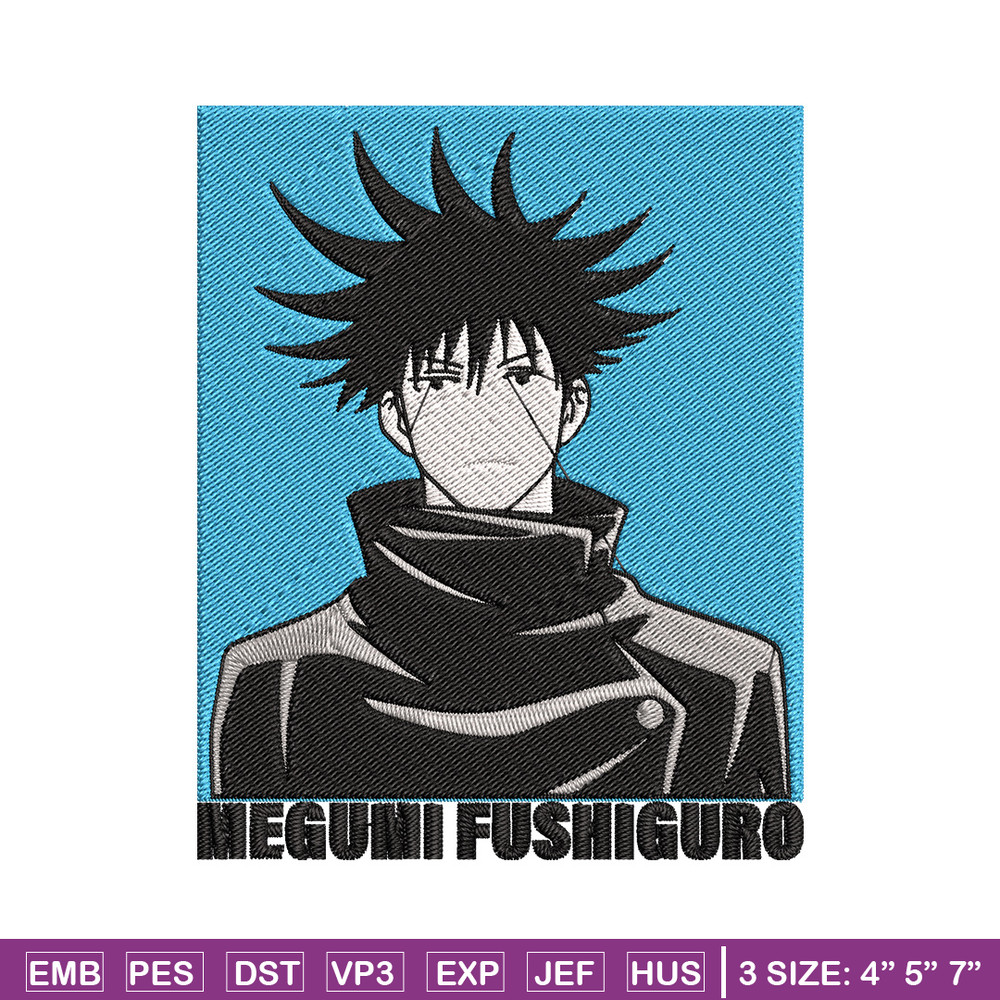 Megumi poster Embroidery Design, Jujutsu Embroidery, Embroidery File, Anime Embroidery, Anime shirt, Digital download.jpg