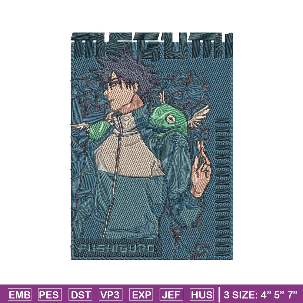 Megumi poster Embroidery Design, Jujutsu Embroidery, Embroidery File, Anime Embroidery, Anime shirt,Digital download.jpg