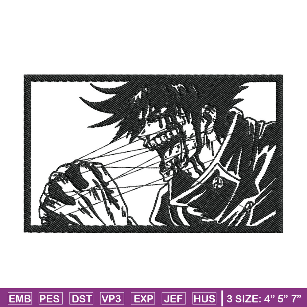 Megumi rectangle Embroidery Design, Jujutsu Embroidery, Embroidery File, Anime Embroidery, Anime shirt, Digital download.jpg