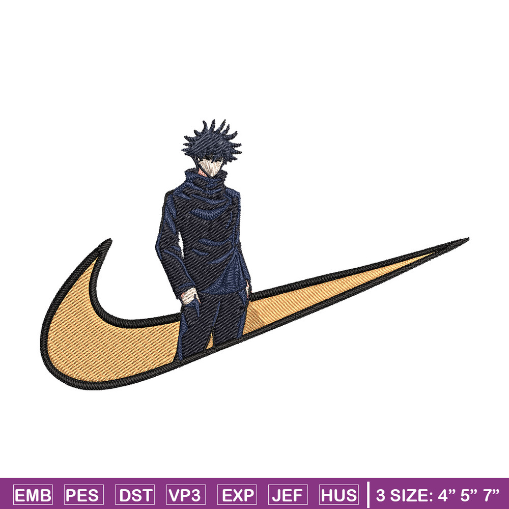 Megumi x nike Embroidery Design, Jujutsu Embroidery, Embroidery File, Nike Embroidery, Anime shirt, Digital download.jpg