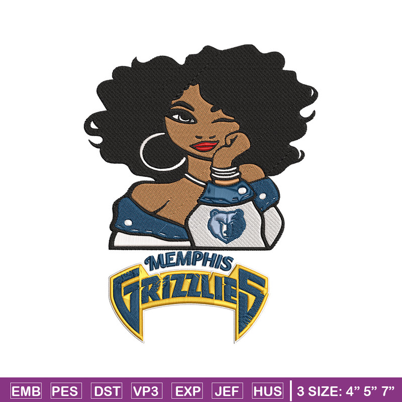 Memphis Grizzlies girl embroidery design, NBA embroidery,Sport embroidery,Embroidery design, Logo sport embroidery.jpg