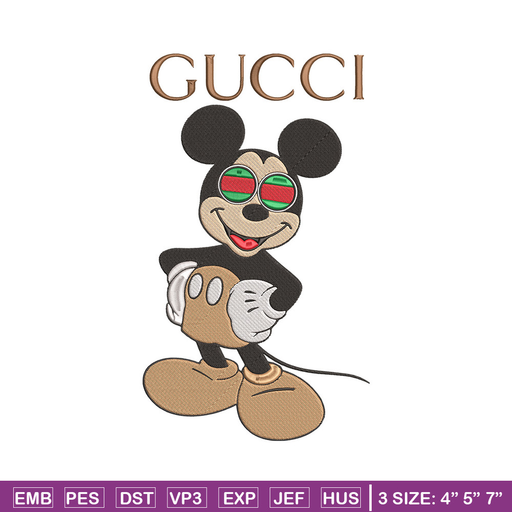 Mickey gucci Embroidery Design, Mickey Embroidery, Embroidery File, Gucci Embroidery, Anime shirt, Digital download..jpg