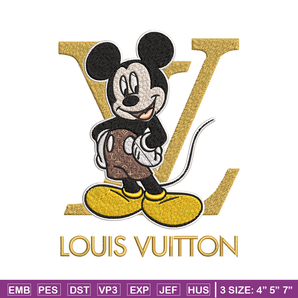 Mickey logo lv Embroidery Design, Lv Embroidery, Embroidery File, Brand Embroidery, Logo shirt, Digital download.jpg