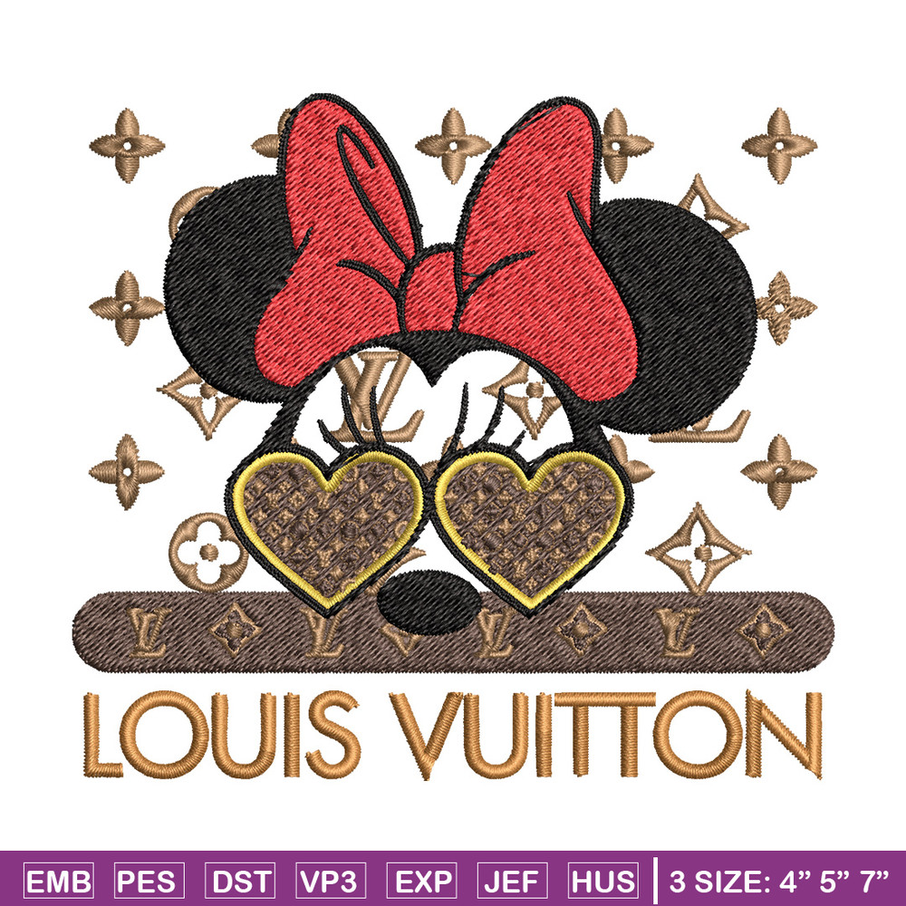 Minnie love lv Embroidery Design, Lv Embroidery, Embroidery File, Brand Embroidery, Logo shirt, Digital download.jpg