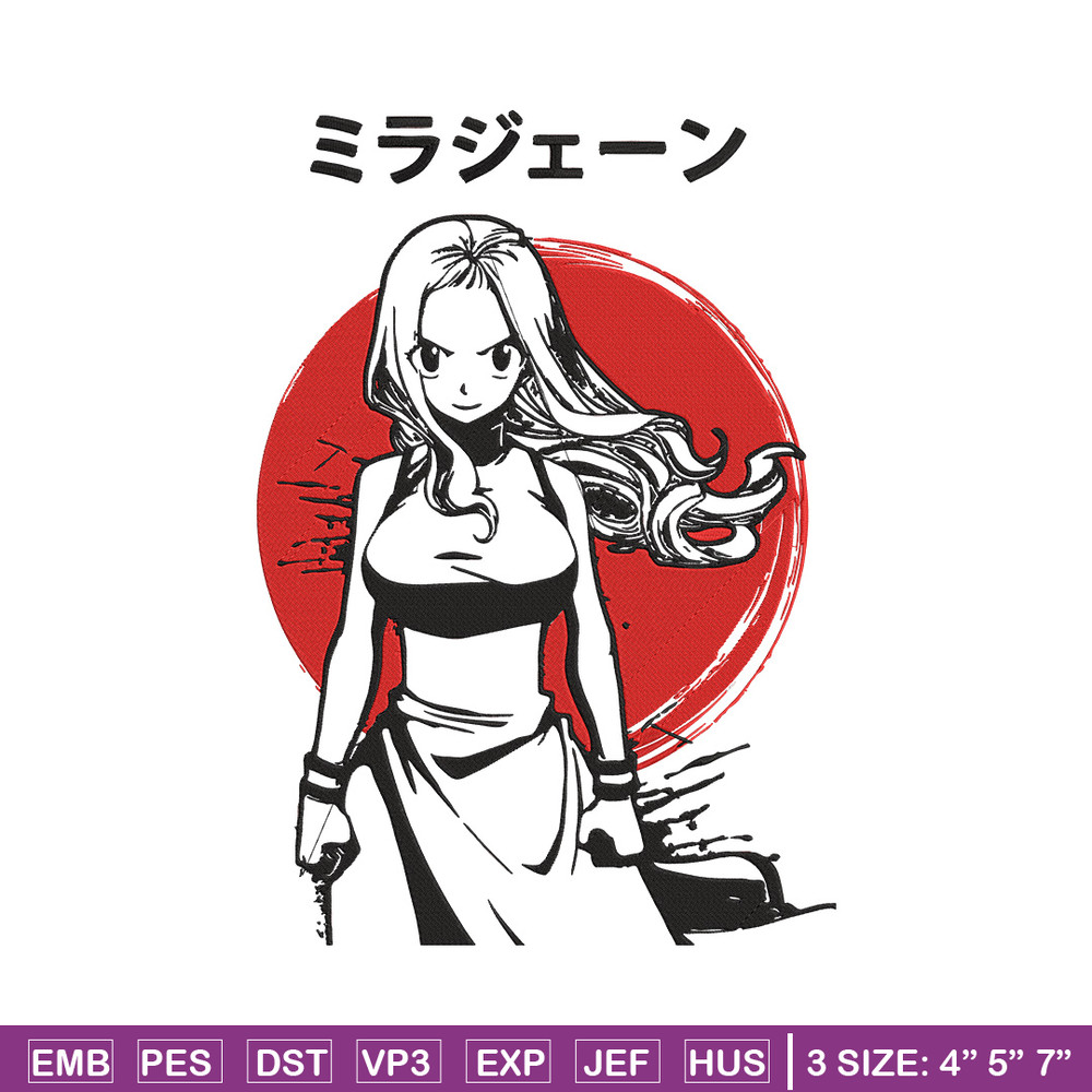 Mirajane Embroidery Design, Fairy Tail Embroidery, Embroidery File, Anime Embroidery, Anime shirt, Digital download.jpg
