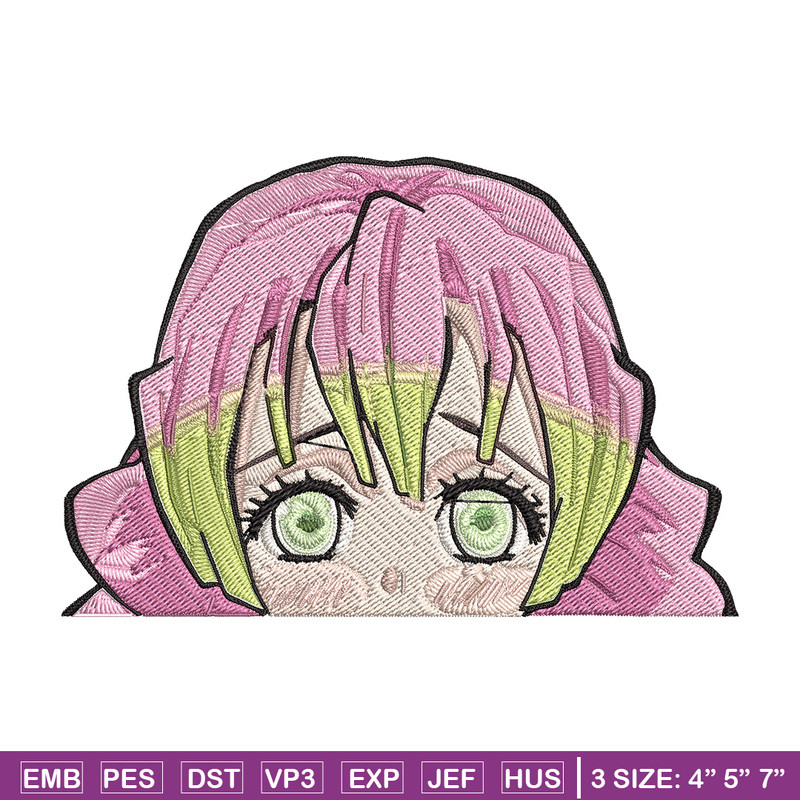 Mitsuri Peeker Embroidery Design, Demon slayer Embroidery, Embroidery File, Anime Embroidery, Digital download.jpg