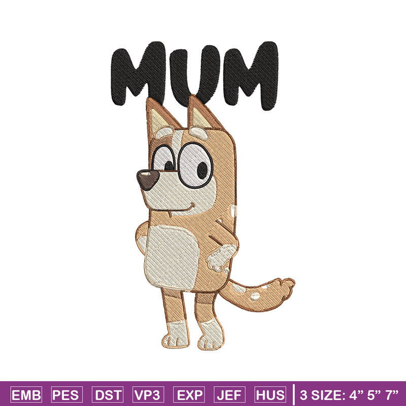 Mum bluey Embroidery, Bluey Cartoon Embroidery, cartoon Embroidery, Embroidery File, cartoon shirt, digital download..jpg