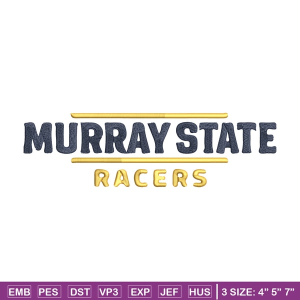 Murray State Racers logo embroidery design, NCAA embroidery, Embroidery design, Logo sport embroidery, Sport embroidery.jpg