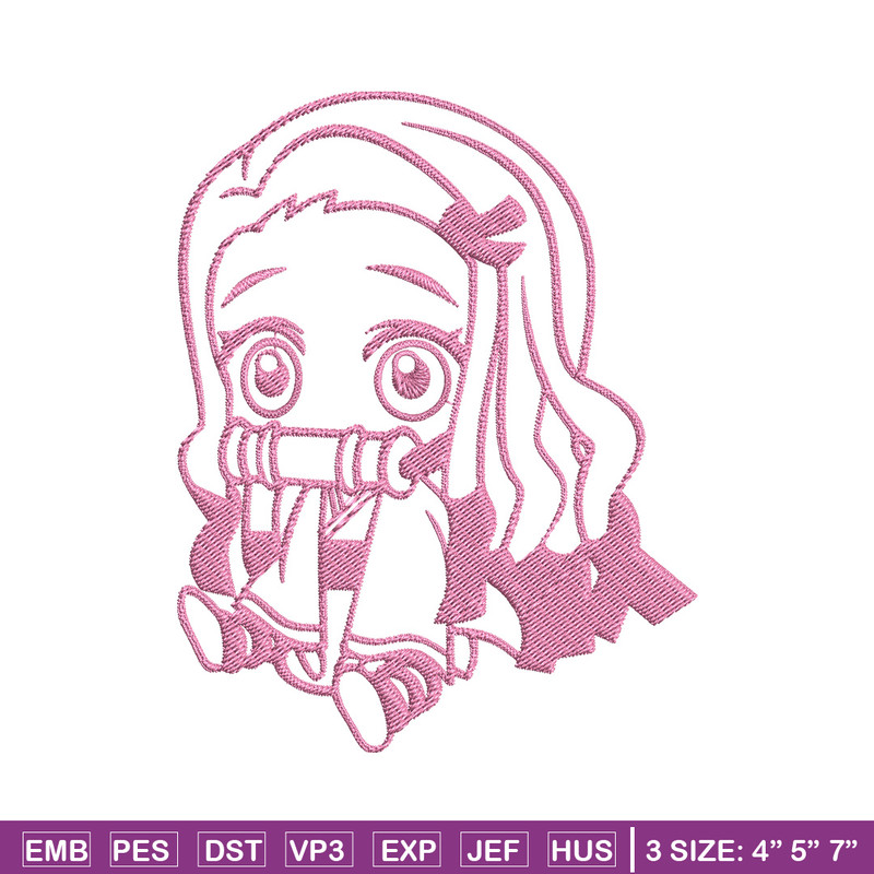 Nezuko chibi Embroidery Design, Demon slayer Embroidery, Embroidery File, Anime Embroidery, Digital download..jpg
