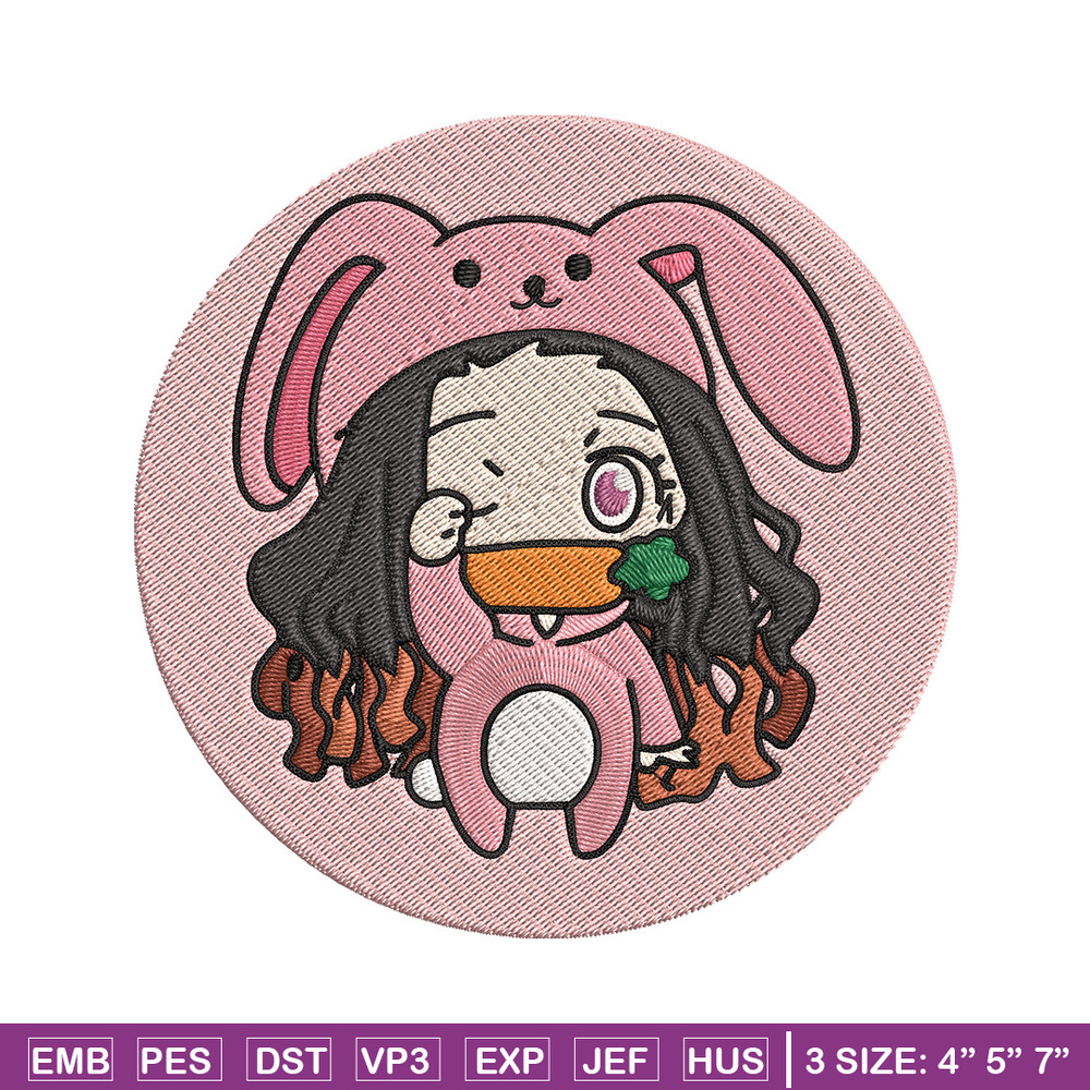 Nezuko cute Embroidery Design, Demon slayer Embroidery, Embroidery File, Anime Embroidery, Digital download..jpg