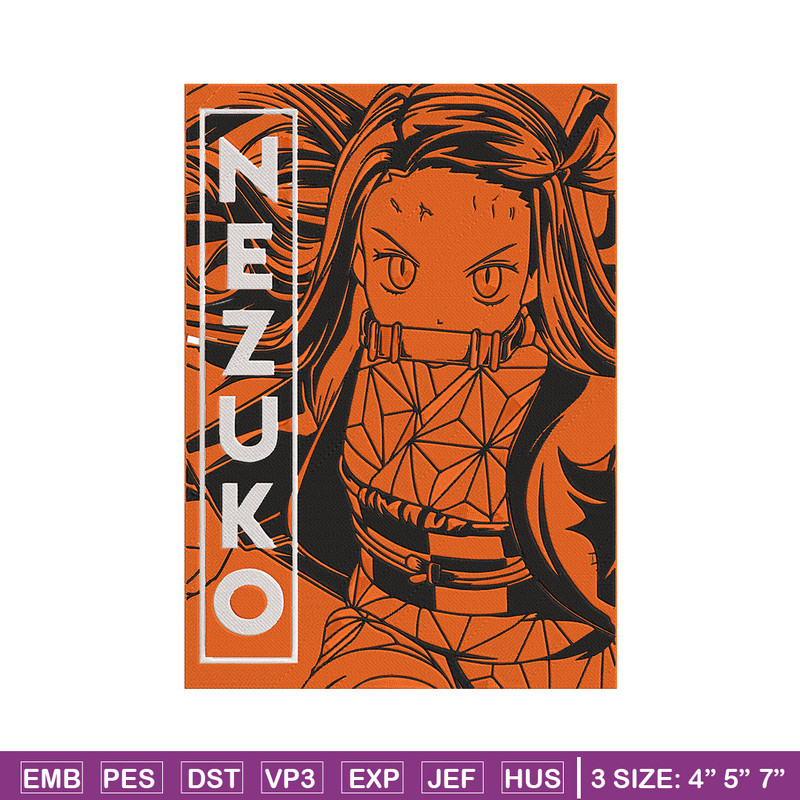Nezuko kamado Embroidery Design, Demon slayer Embroidery,Embroidery File, Anime Embroidery, Anime shirt,Digital download.jpg