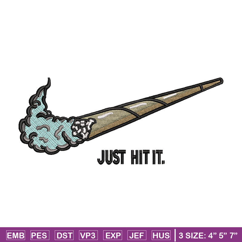 Nike just hit it embroidery design, Smoke embroidery, Nike design, Embroidery shirt, Embroidery file, Digital download.jpg