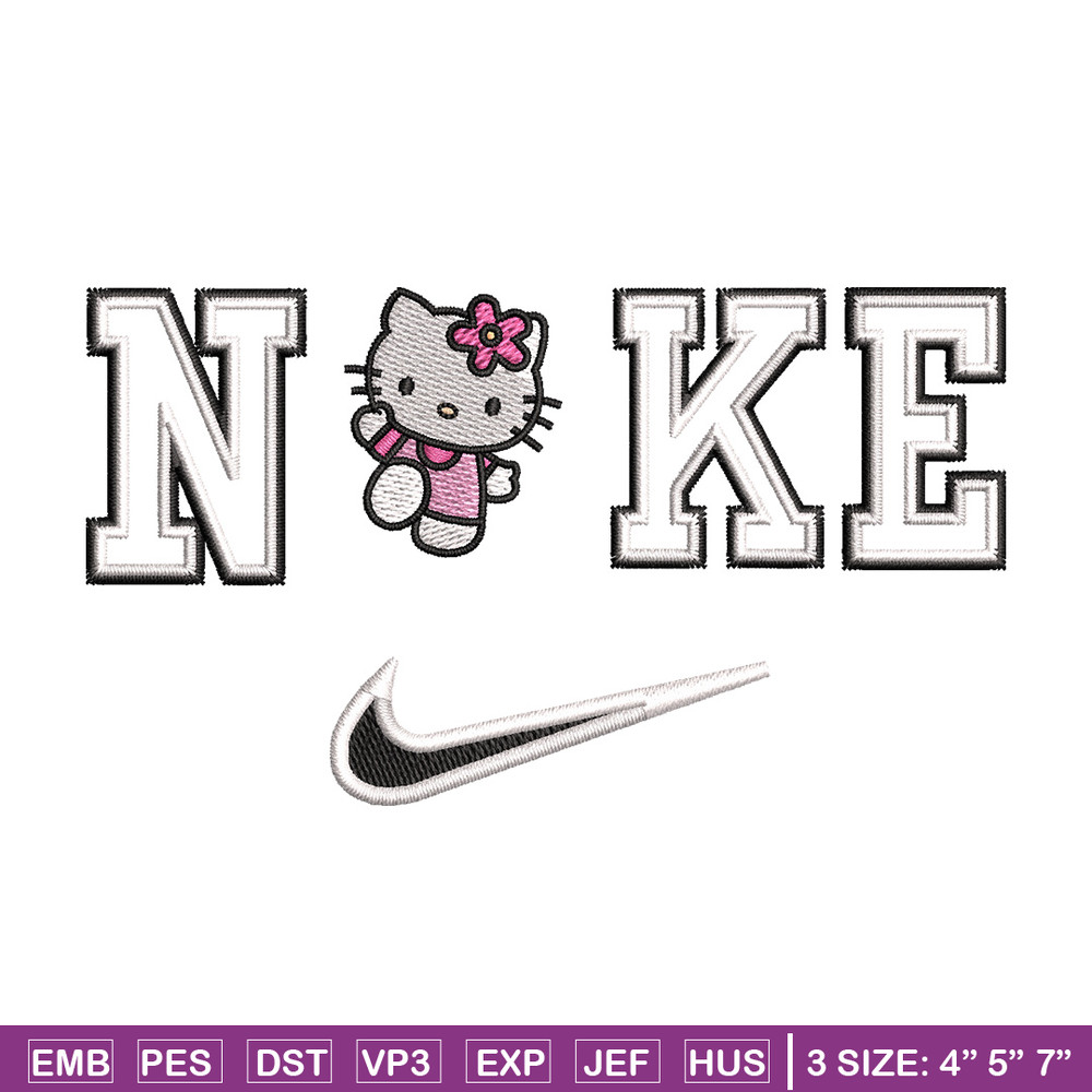 Nike kitty embroidery design, Hello kitty embroidery, Emb design, Embroidery shirt, Embroidery file, Digital download.jpg
