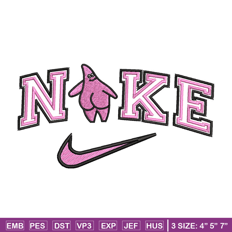 Nike patrick embroidery design, Spongebob embroidery, Nike design, Embroidery file, Embroidery shirt, Digital download.jpg