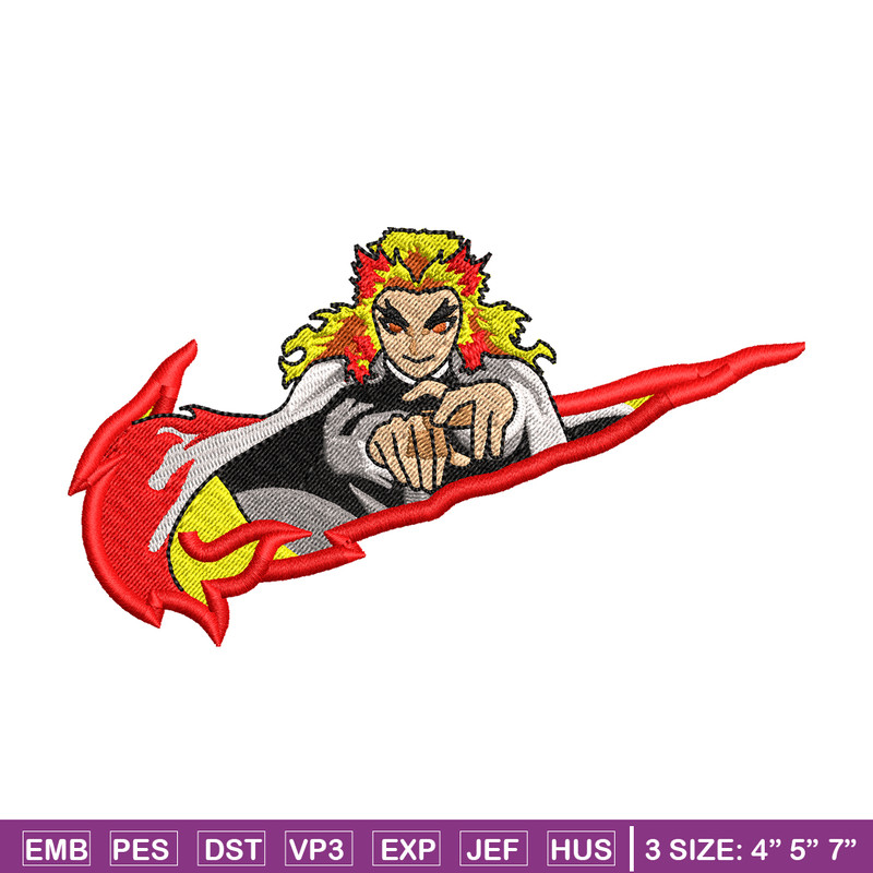 Nike Rengoku embroidery design, Kimetsu no Yaiba embroidery, Nike design, anime design, anime shirt, Digital download.jpg