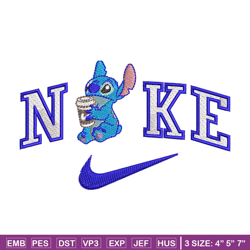 Nike stitch coffee embroidery design, Stitch embroidery, Nike design,Embroidery shirt, Embroidery file, Digital download.jpg