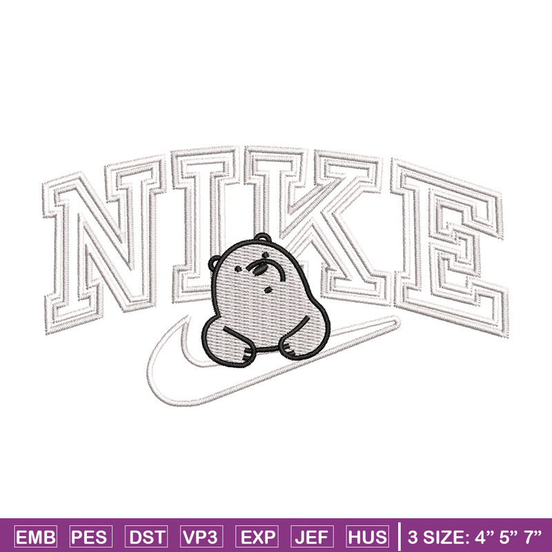 Nike white bear embroidery design, Cartoon embroidery, Nike design, Embroidery shirt, Embroidery file,Digital download.jpg