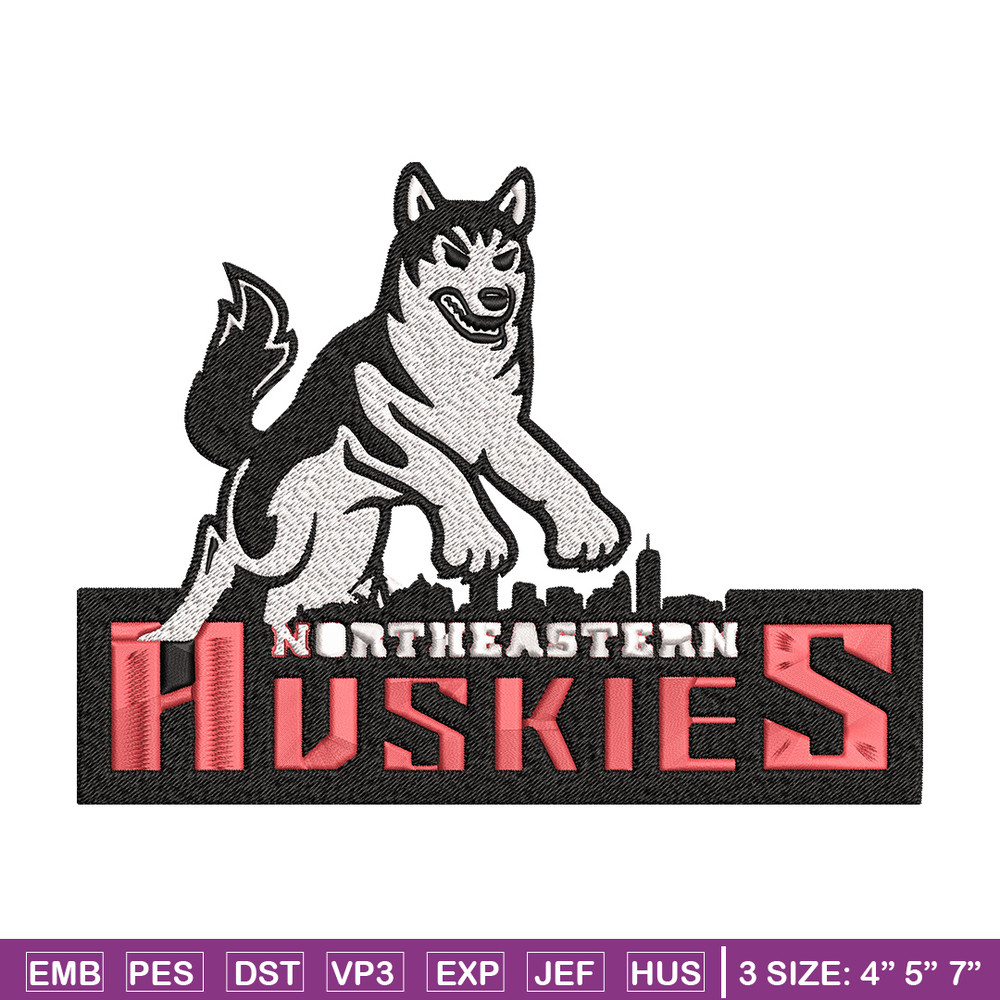 Northeastern Logo embroidery design, Logo embroidery, Sport embroidery, logo sport embroidery, Embroidery design.jpg