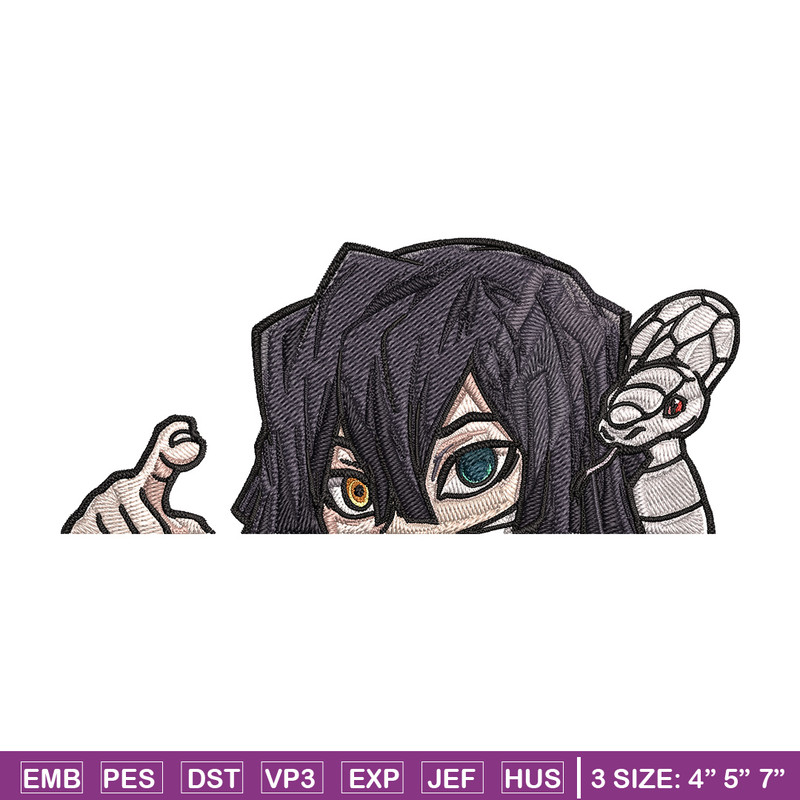 Obanai Peeker Embroidery Design, Demon slayer Embroidery, Embroidery File, Anime Embroidery, Digital download.jpg