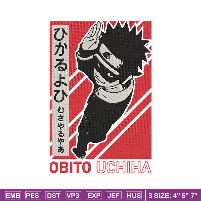 Obito uchiha Embroidery Design, Naruto Embroidery, Embroidery File, Anime Embroidery, Anime shirt, Digital download.jpg