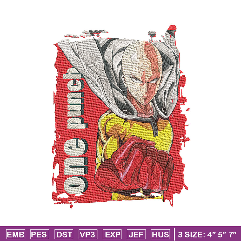 One punch man poster Embroidery Design, One punch man Embroidery, Embroidery File, Anime Embroidery, Anime shirt.jpg