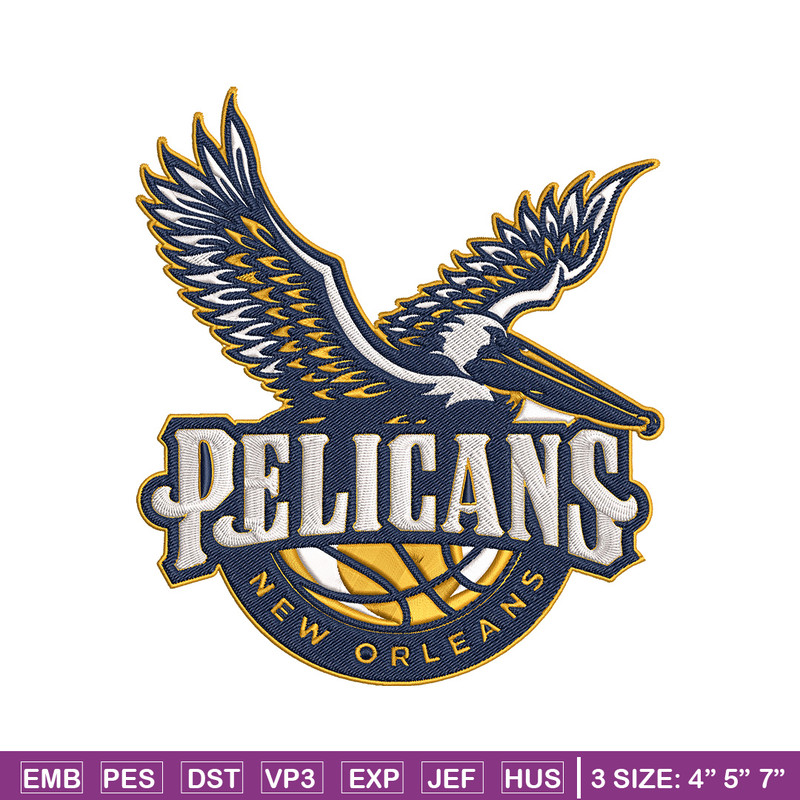 Orleans Pelicans design embroidery design, NBA embroidery, Sport embroidery,Embroidery design, Logo sport embroidery.jpg